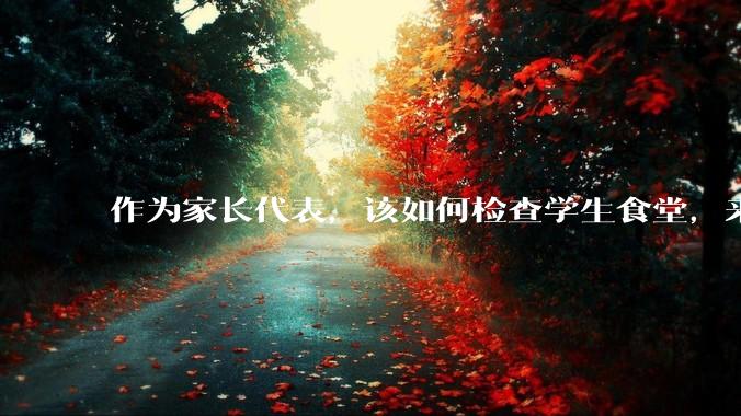 作为家长代表，该如何检查学生食堂，来保证孩子们的用餐卫生和安全？